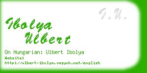 ibolya ulbert business card